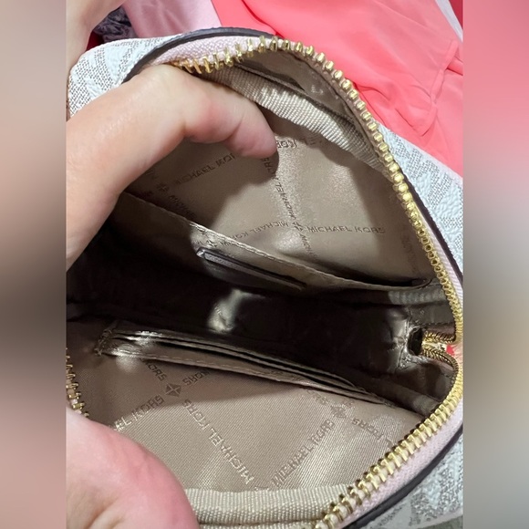 Michael Kors jet Set Travel Medium Logo Crossbody Bag purse pink gold - Picture 10 of 10